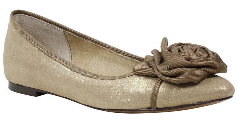 J. Renee Baylynn Gold Fabric Flat (Women)