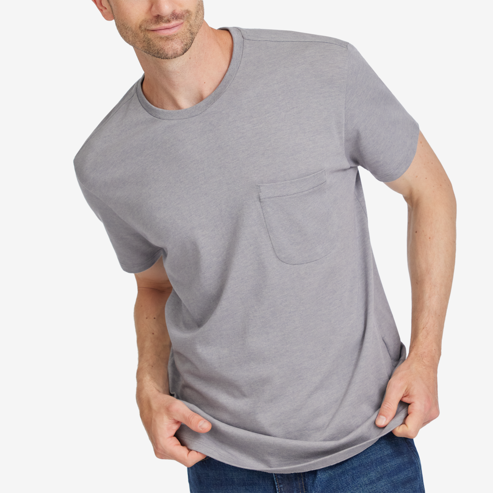 Men's Soft Merino Tee - Medium Grey