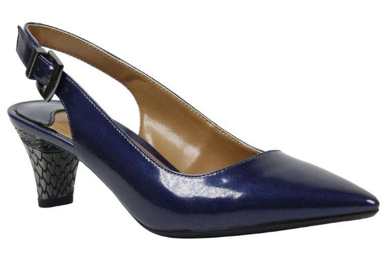 J. Renee Mayetta Navy Patent Pump (Women)