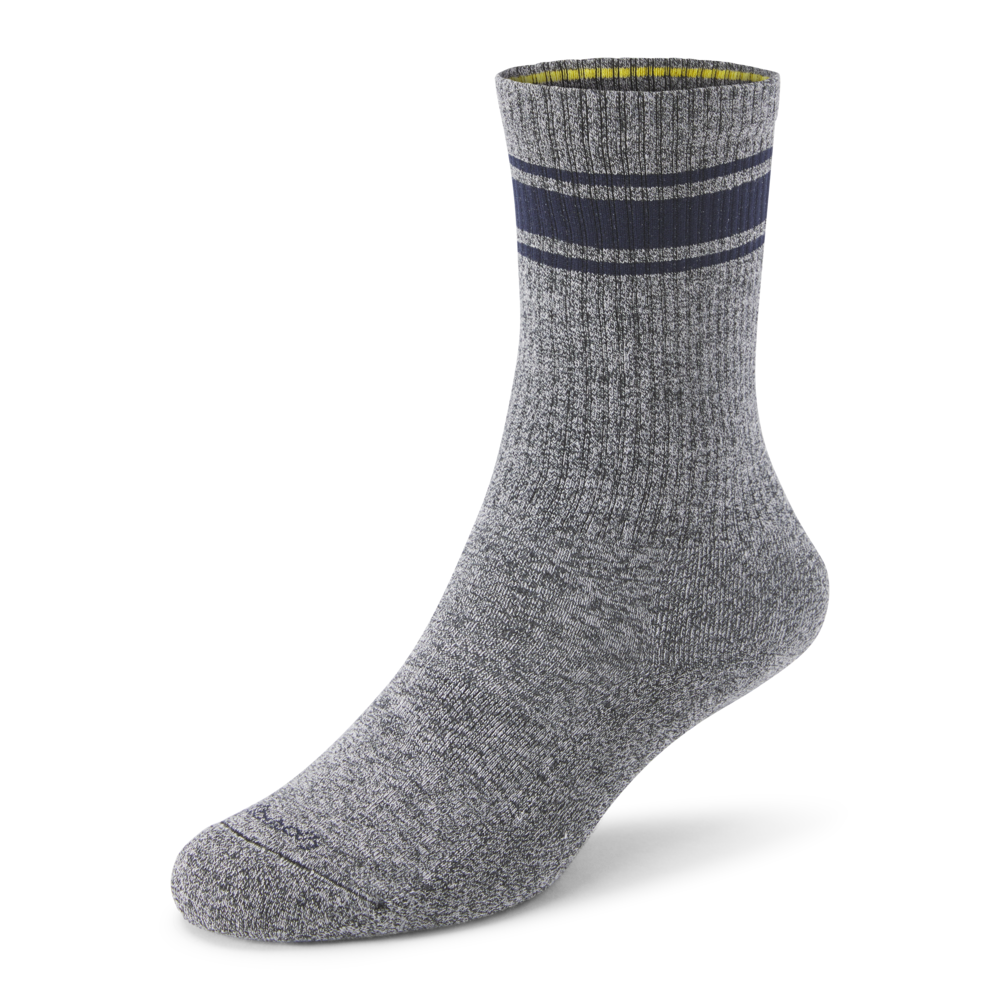 Anytime Crew Sock - Natural Grey Heather/Deep Navy