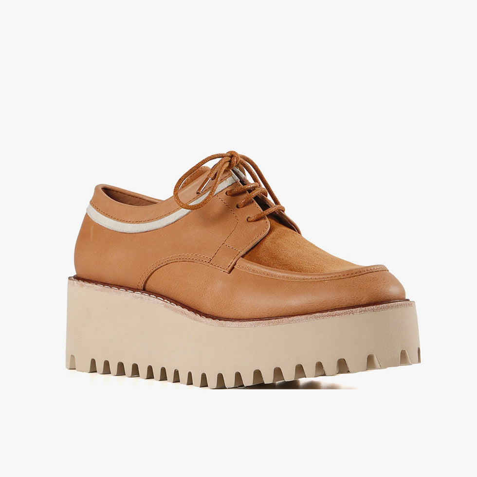 STRIPED OX Platforms Tan