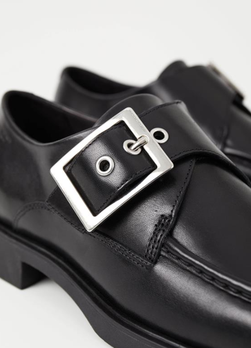 JACLYN Black Buckle Loafers