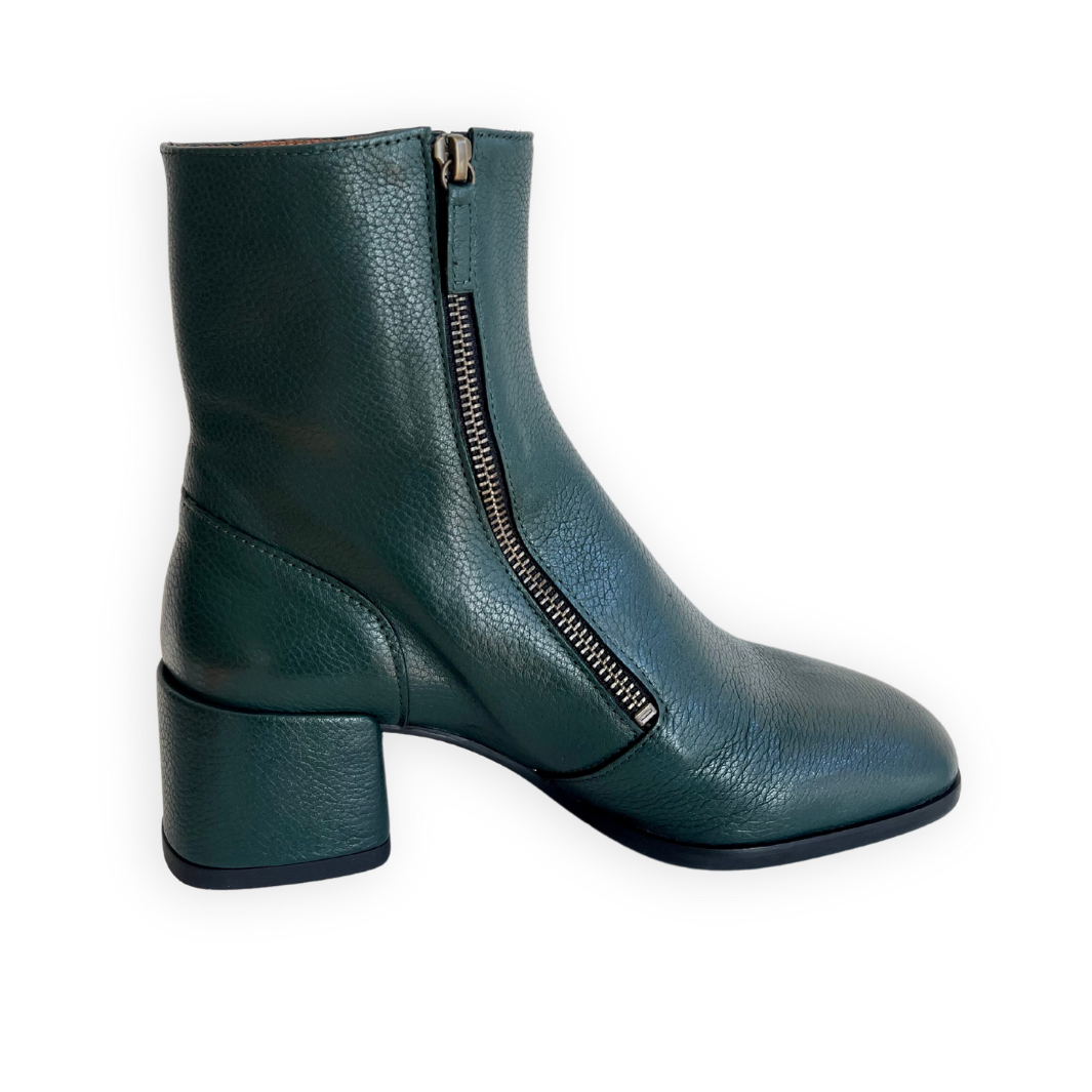 NIKI Forest Green Double Zipper Boots