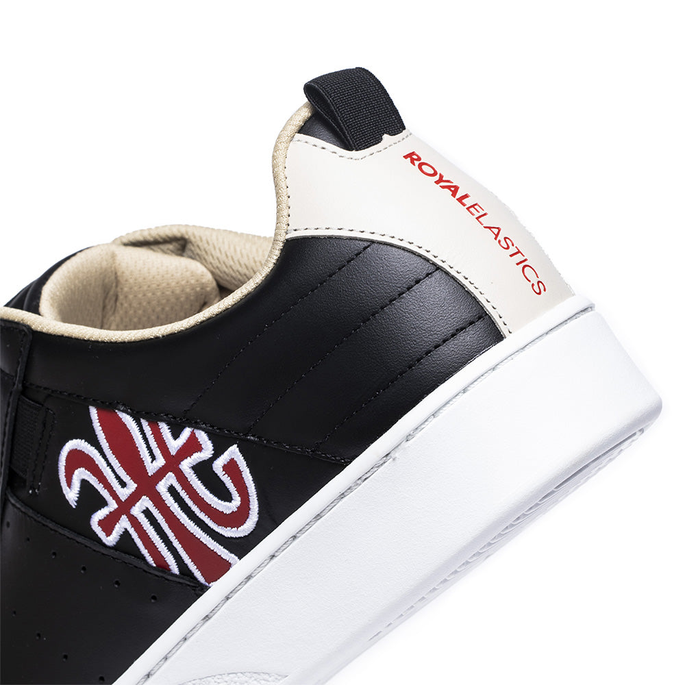 Men's Icon Manhood Black Red White Leather Sneakers 02094-991