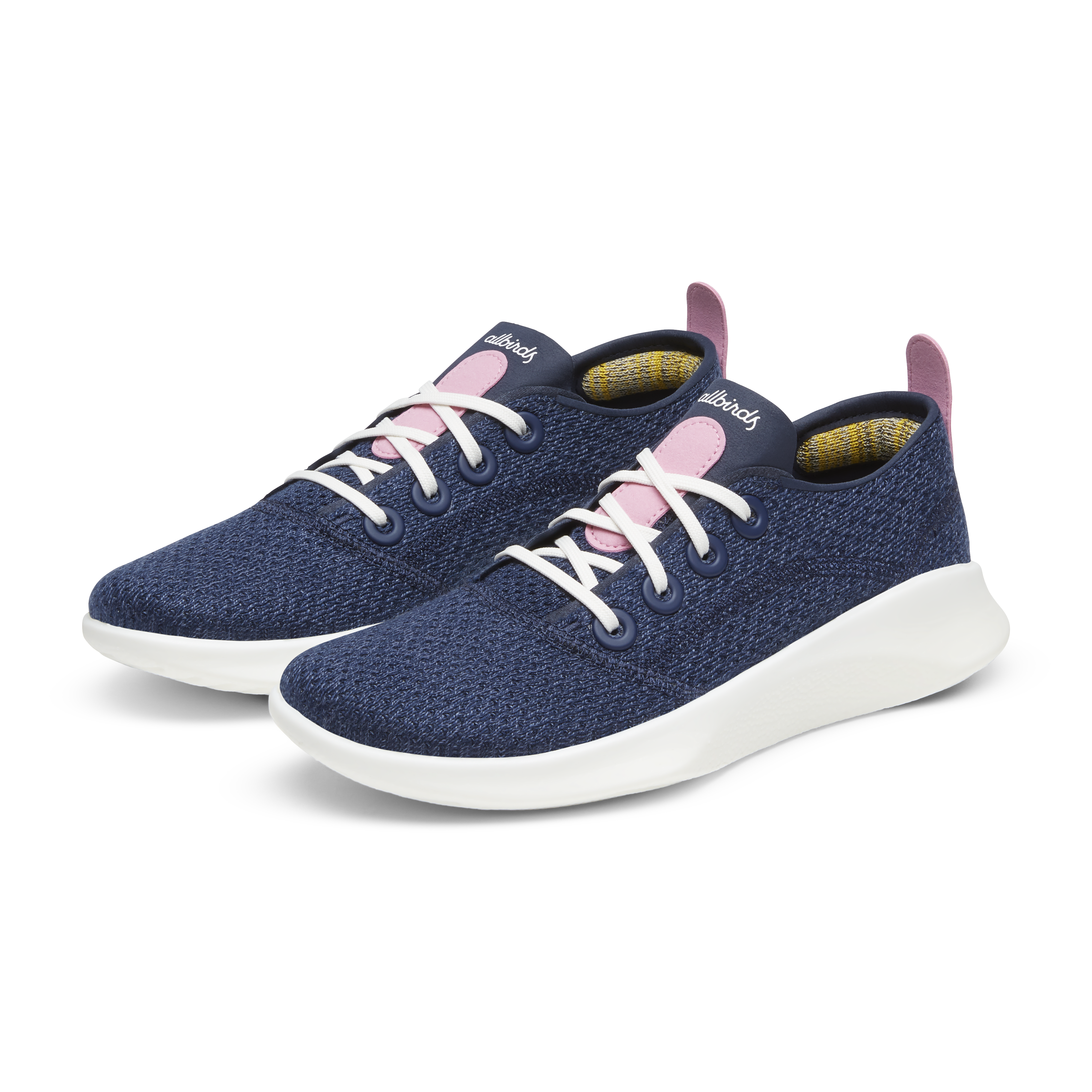 Women's SuperLight Tree Runners - Deep Navy/Basin Pink (Natural White Sole)