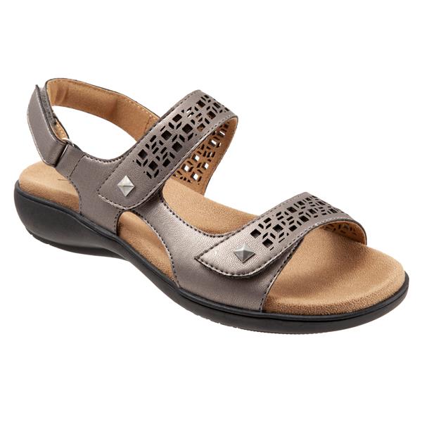 Trotters Romi Pewter Leather Sandal (Women)