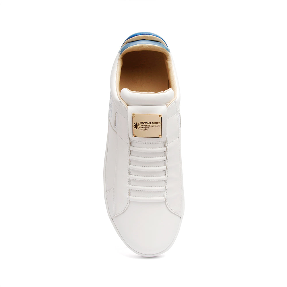 Men's Icon SBI White Blue Leather Sneakers 02592-005