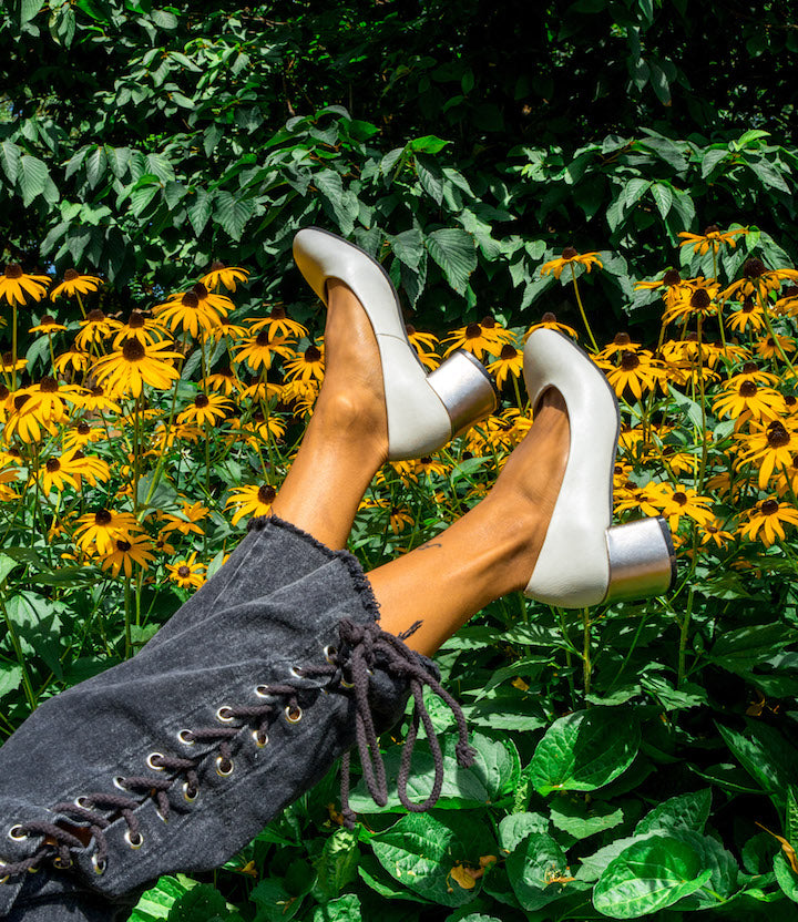 GARDENIA Cream Leather Pump