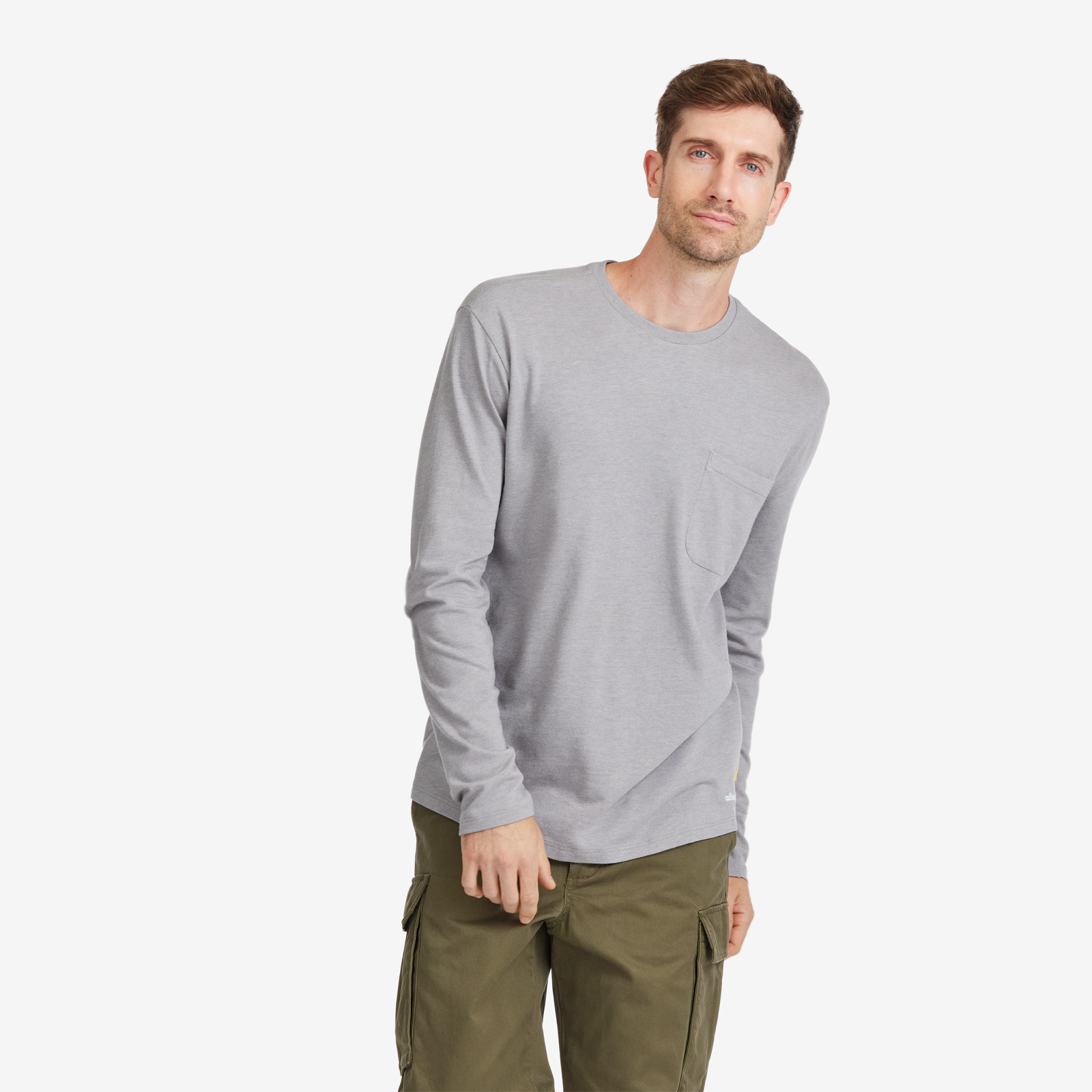 Men's Soft Merino Long Sleeve Tee - Medium Grey