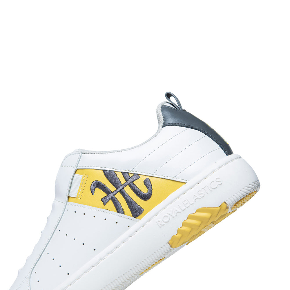 Men's Icon 2.0 White Yellow Leather Sneakers 06512-038