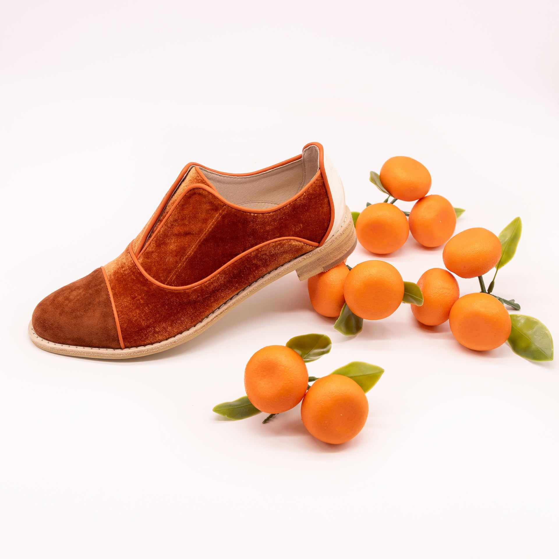 BURNT ORANGE SORBET Velvet Oxfords