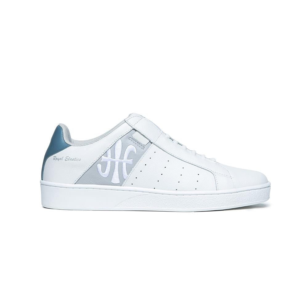 Women's Icon White Blue Logo Leather Sneakers 91912-085