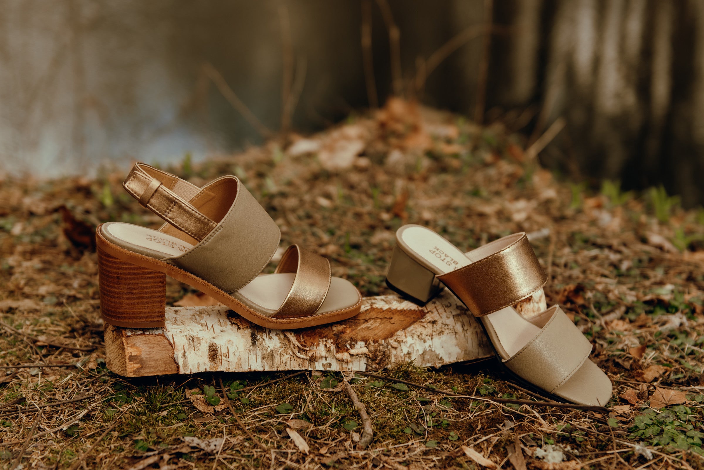 GOLD LEAF Green & Gold Strappy Sandal