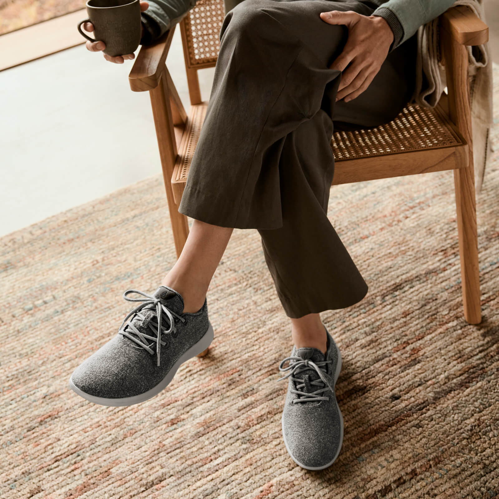 Men's Wool Runners - Natural Grey (Light Grey Sole)