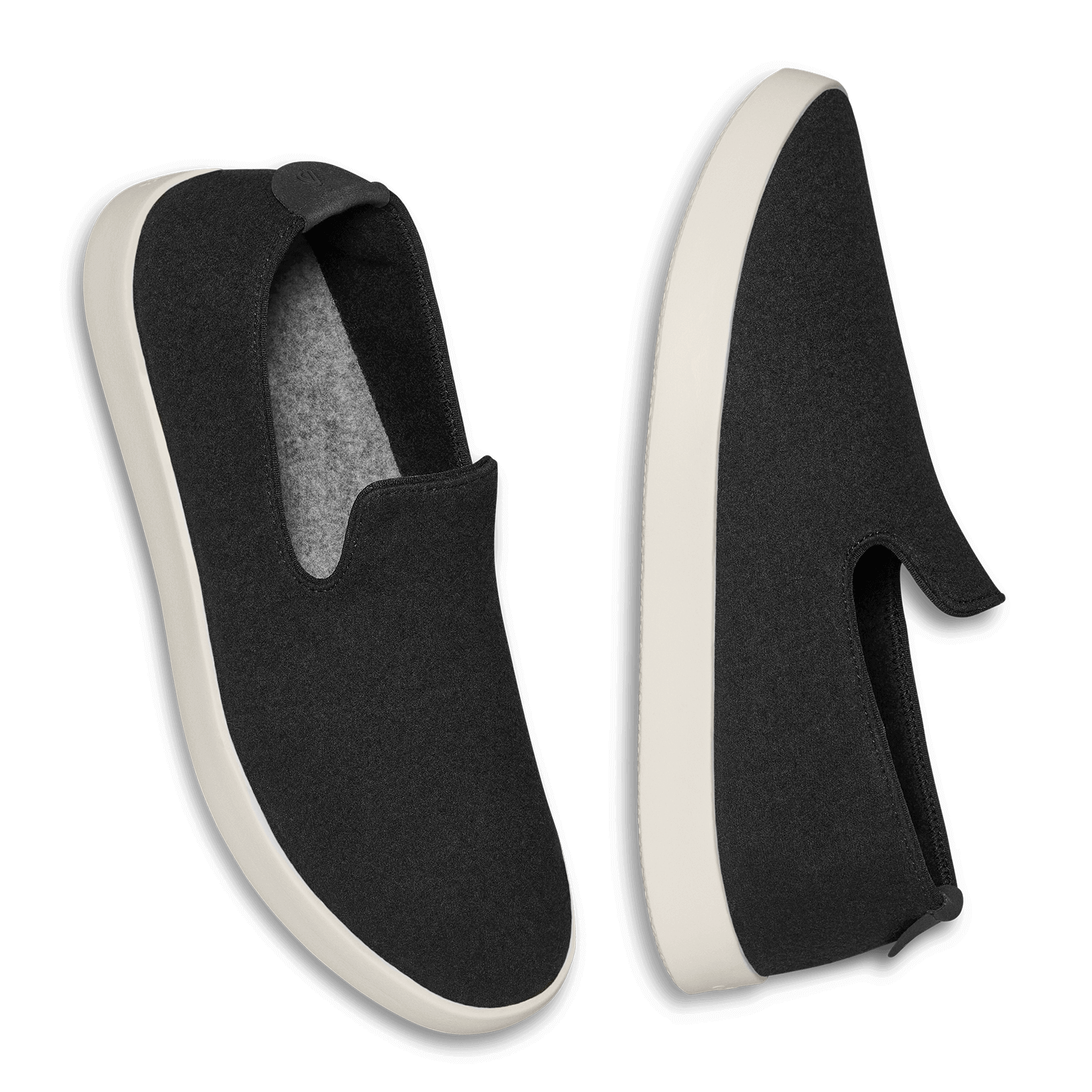 Women's Wool Loungers - True Black (Cream Sole)