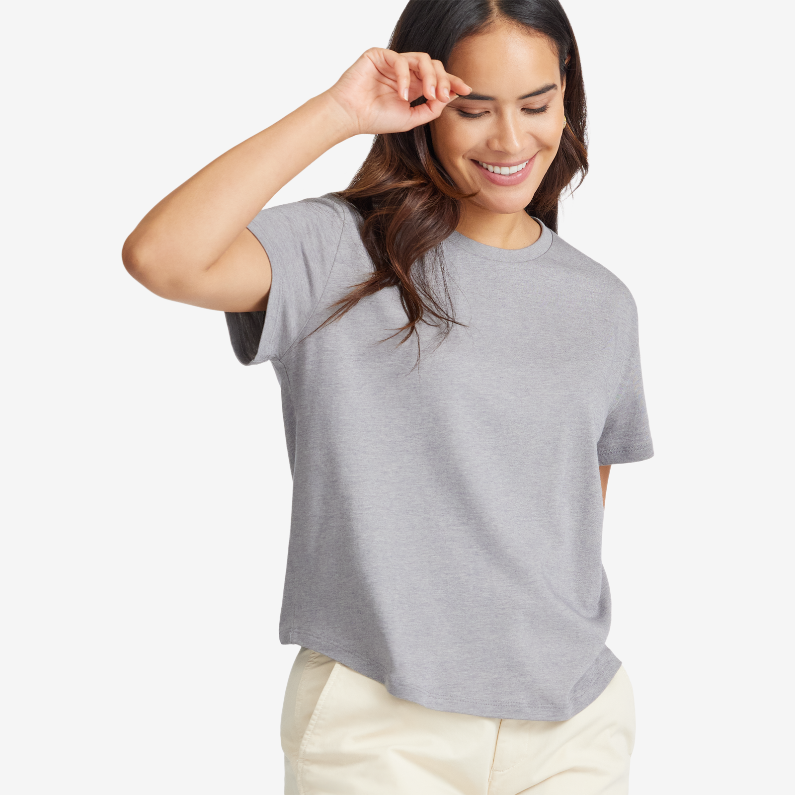 Women's Soft Merino Tee - Medium Grey