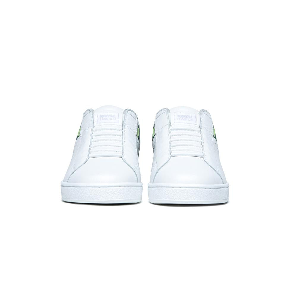 Men's Icon White Green Logo Leather Sneakers 01912-049