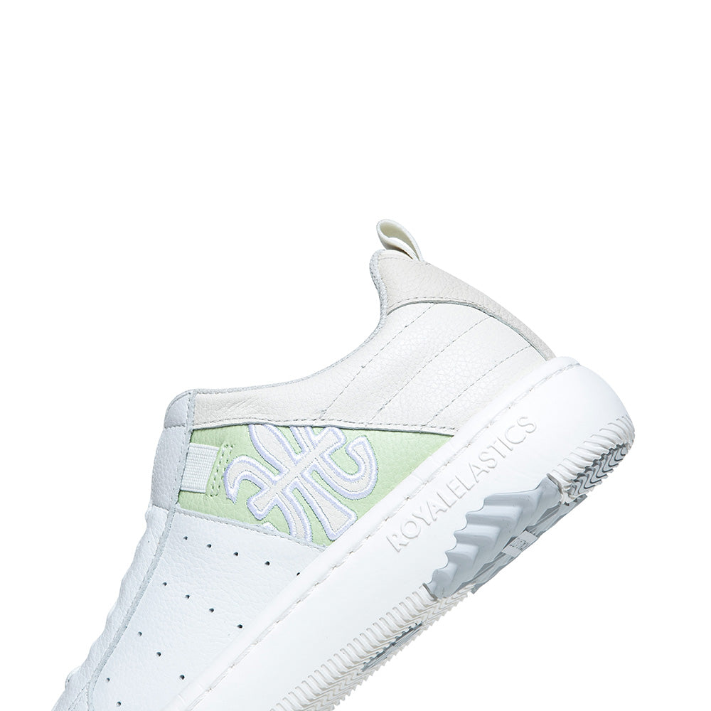 Women's Icon 2.0 White Green Logo Leather Sneakers 96512-040