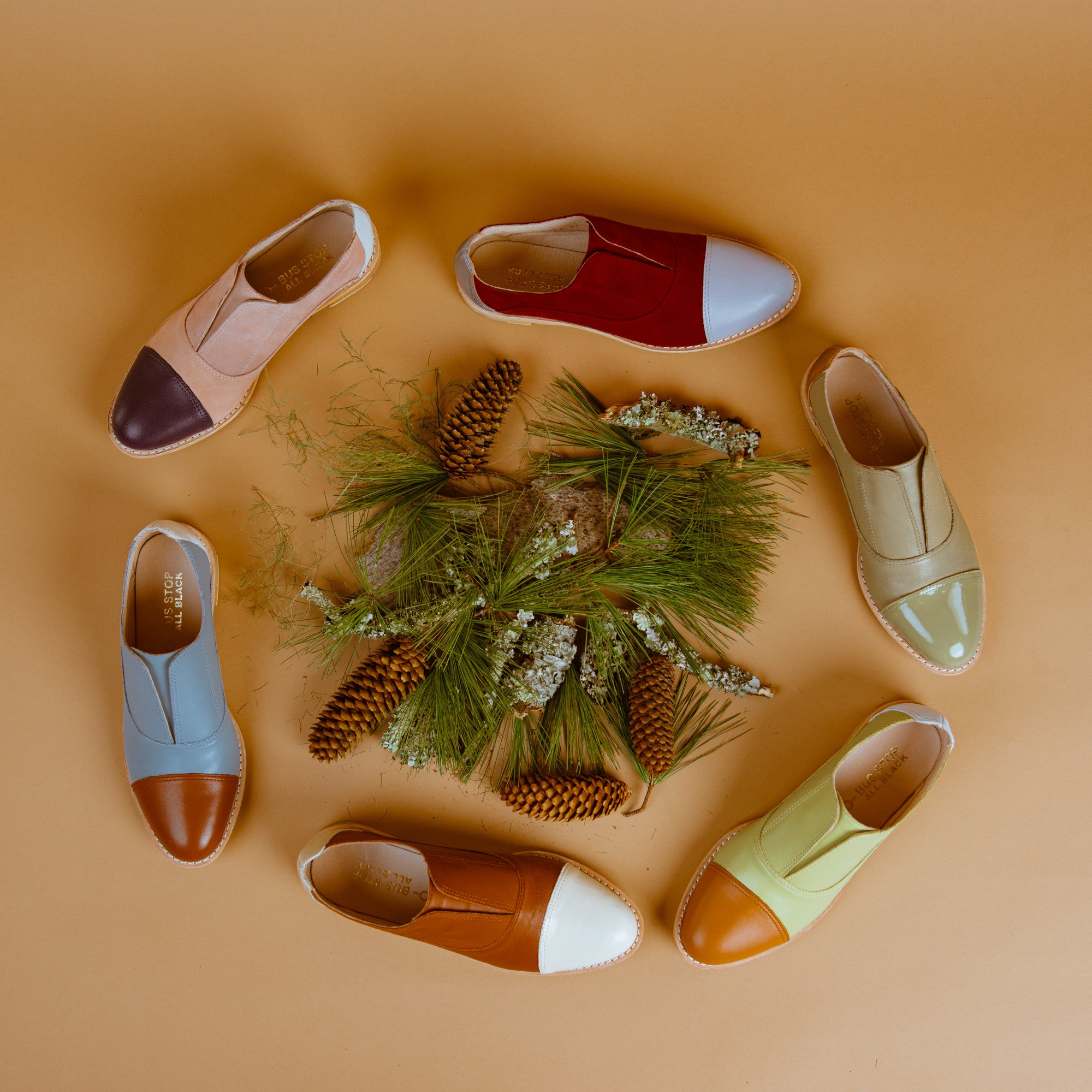 CLAY Tan & Cream Leather Oxfords