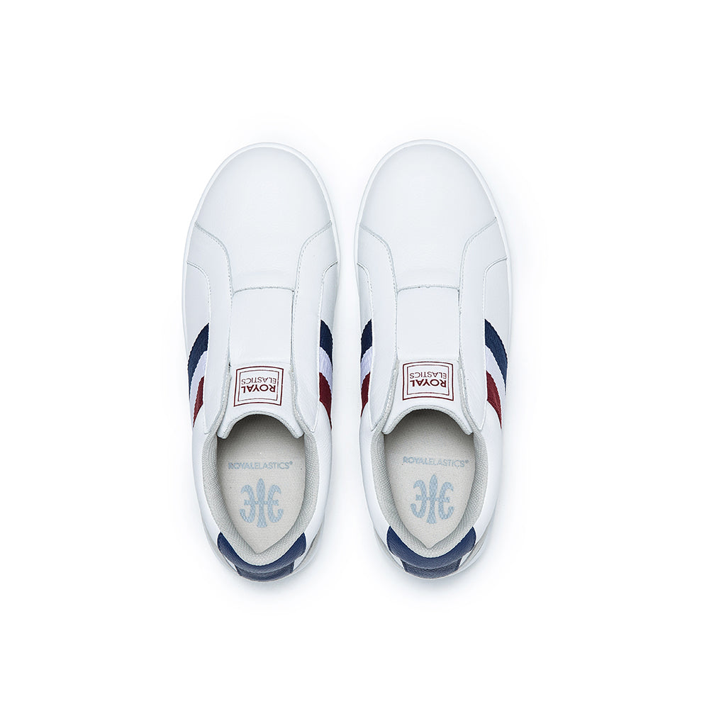 Women's Bishop White Red Blue Leather Sneakers 91711-015