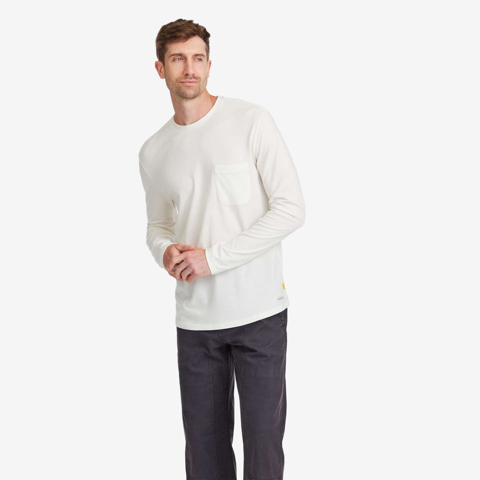 Men's Soft Merino Long Sleeve Tee - Natural White