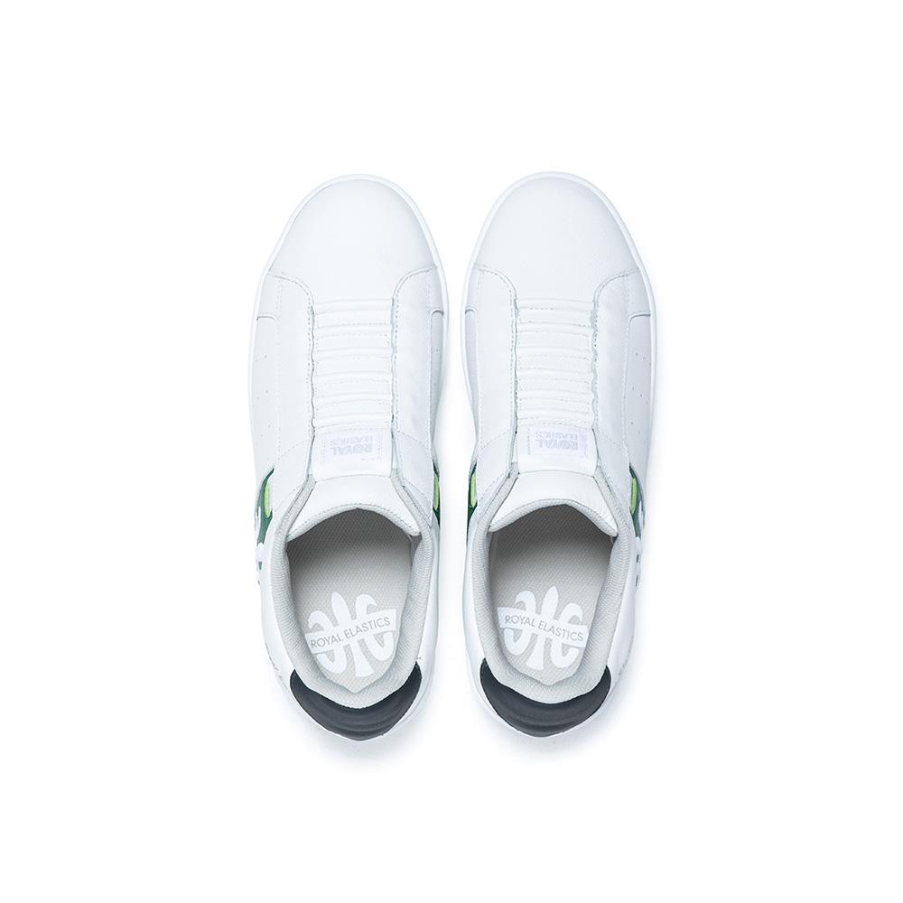 Men's Icon White Green Logo Leather Sneakers 01912-049