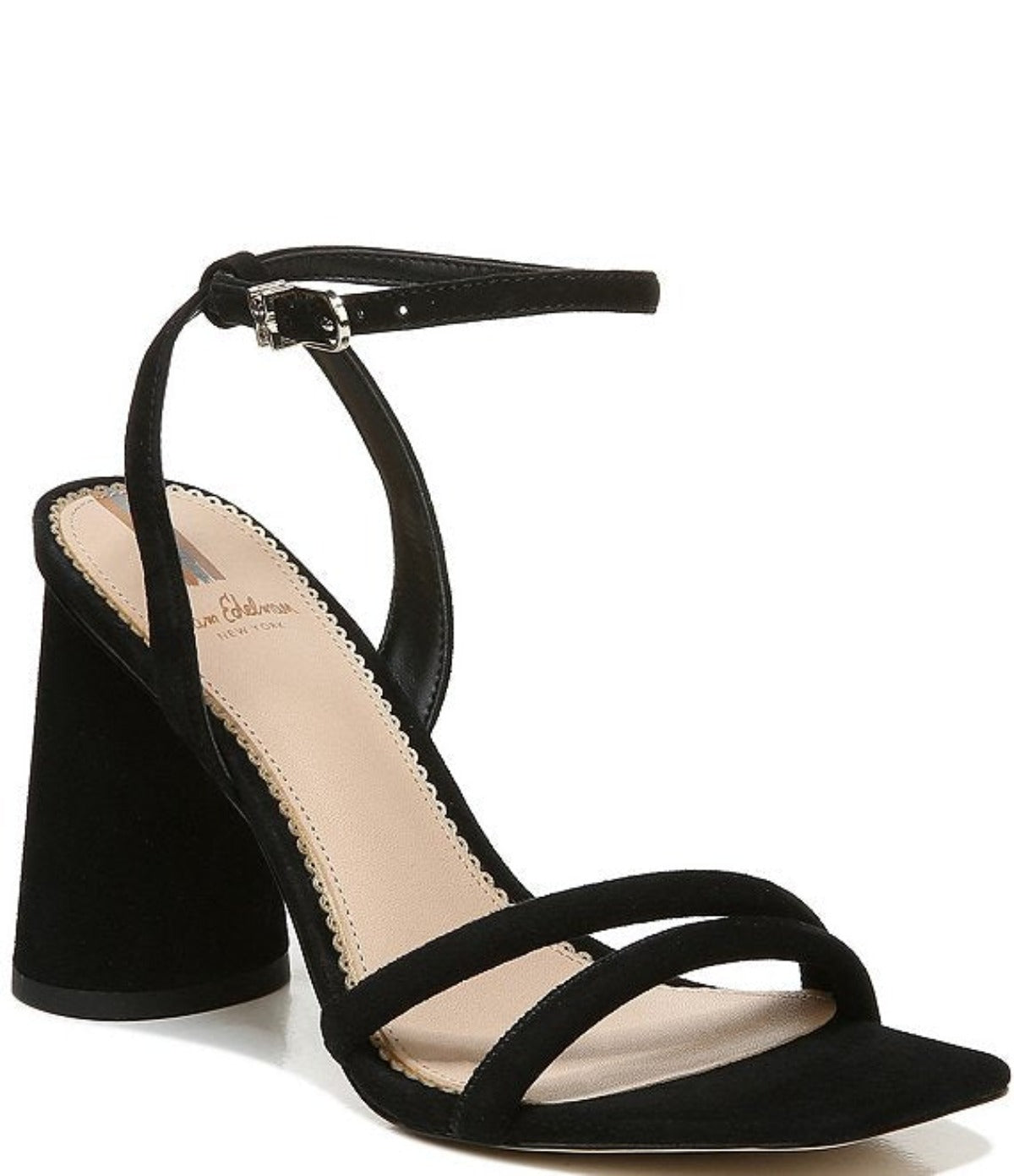 Sam Edelman - Kia Block Heel Ankle Strap Sandal - In Black Suede