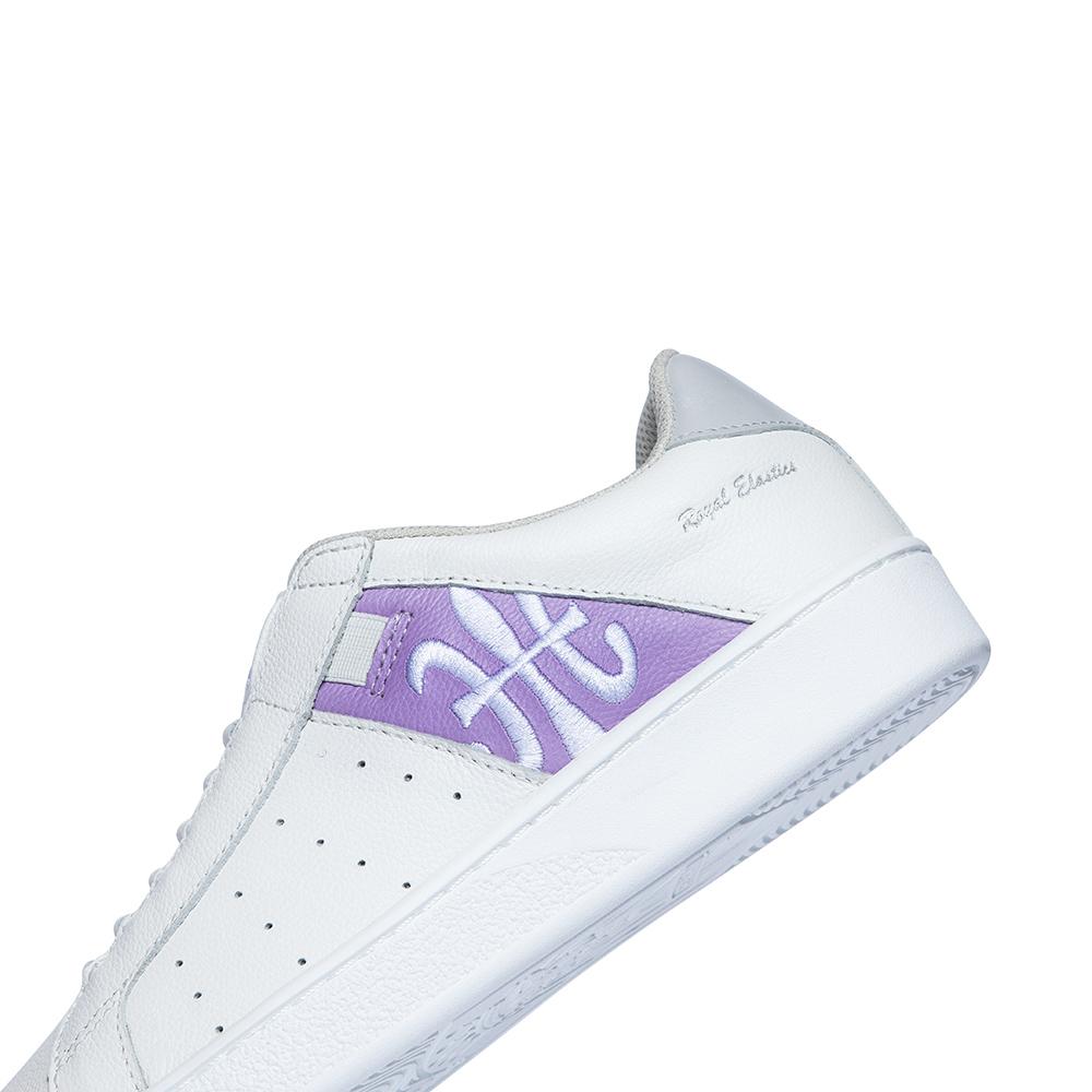 Women's Icon White Purple Logo Leather Sneakers 91912-068